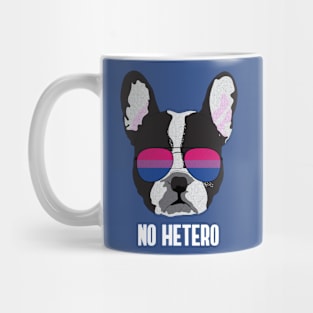 NO HETERO - Boston Terrier Dog Bi Bisexual Pride Flag Mug